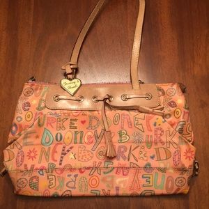 Tan and pink patterned Dooney & Bourke Handbag
